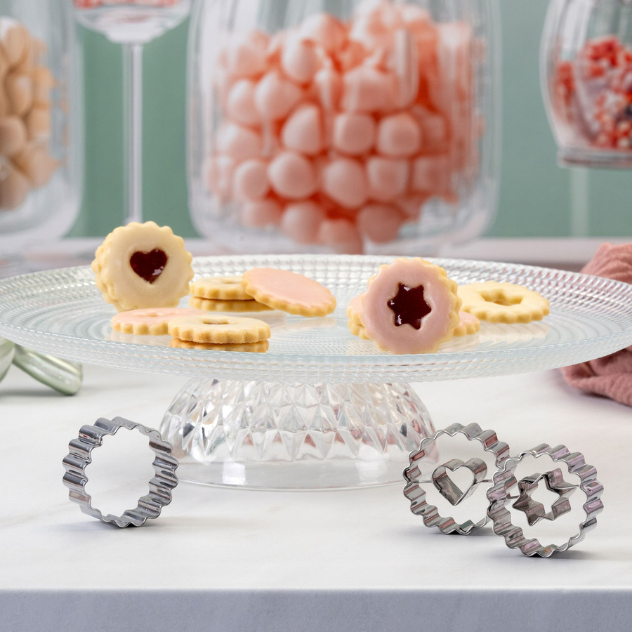 Zenker Ausstecher-Set Linzer Herz und Stern aus Edelstahl, Silber - Bild 2