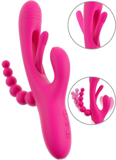 Sweet Smile Rabbitvibrator Triple Vibe With Flicking Tongue mit Anal-Stimulator in Pink - Bild 1