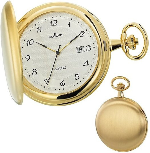 Dugena Taschenuhr Cavalier, Quarz, Messing, Gold, Weiß, Unisex - Bild 1
