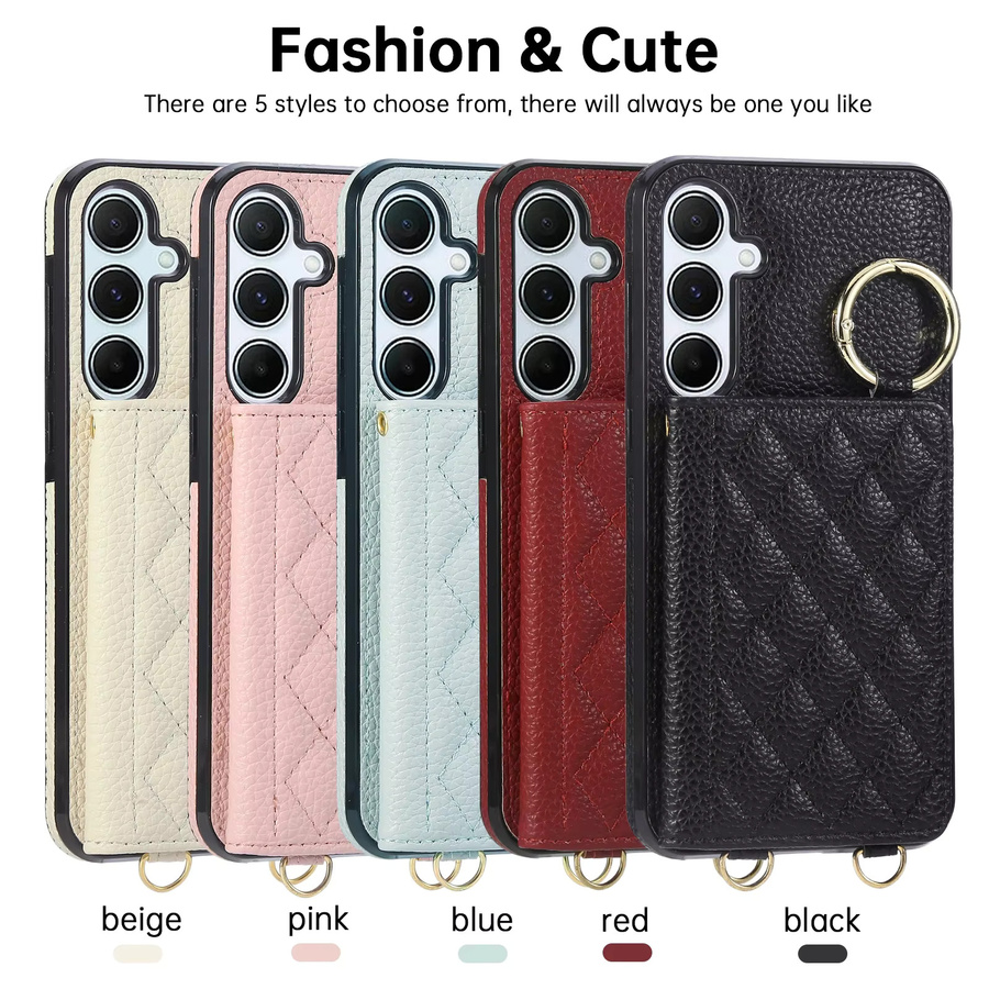 Umhängetasche und Brieftasche mit Handyhülle für Samsung Galaxy S25 Edge Ultra A56 A36 A25 A16 S24 S23 FE S22 Plus S21 S20 A06 A55 A54 inklusive Lanyard in Schwarz oder Weiß - Bild 4