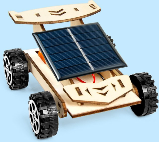 umfinger Solar Powered Car Kit, DIY Montage Set, 1-teiliges Set, Holz - Bild 1