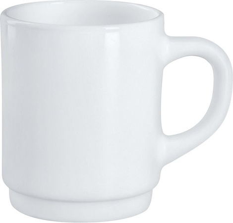 Arcoroc Kaffeebecher aus Glas, Weiß, 6er Pack, 250 ml, Durchmesser: 7,2 cm, Höhe: 8,9 cm