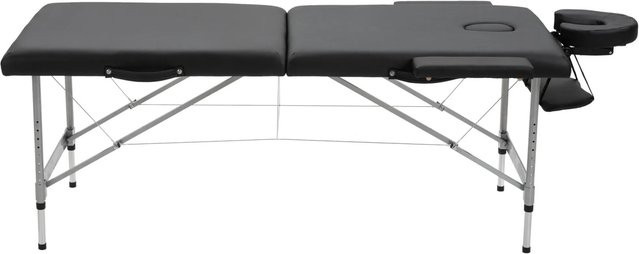 HOMCOM Massageliege klappbar und höhenverstellbar aus Aluminium mit schwarzem Kunstleder - Bild 1