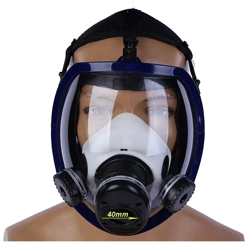 8100 Vollgesichts-Gasmaske zum Schutz vor chemischen, biologischen und radioaktiven Kontaminationen sowie Staub in Blau - Bild 2