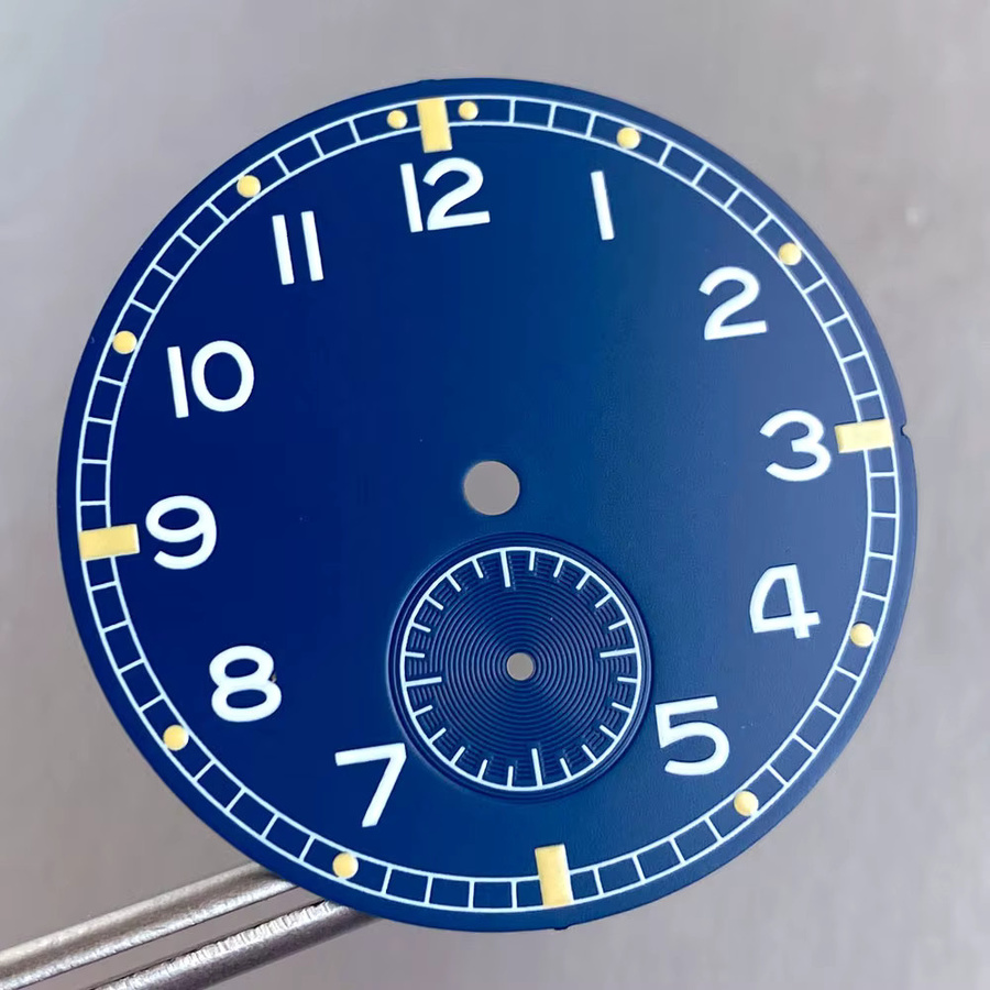 Tandorio Uhrenzifferblatt Vintage, 33,5 mm, Schwarz-Blau, Unisex - Bild 1