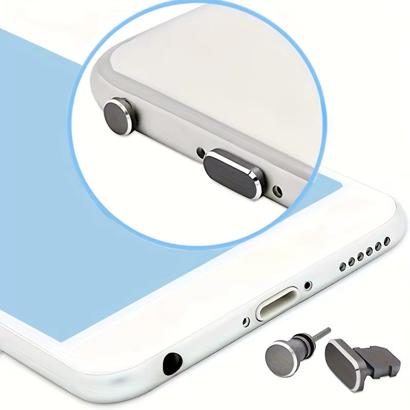 Abay Anti-Staub-Schutzstecker für iPhone, USB-C, Micro-USB und 3,5mm Klinke in Bunt und Schwarz - Bild 2