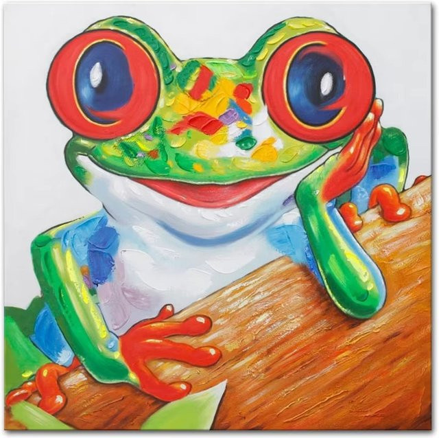 Abstraktes Frosch-Tiergemälde nach Zahlen von Potdemiel als digitales Ölgemälde zum Selbermachen für deine Heimdekoration - Bild 1