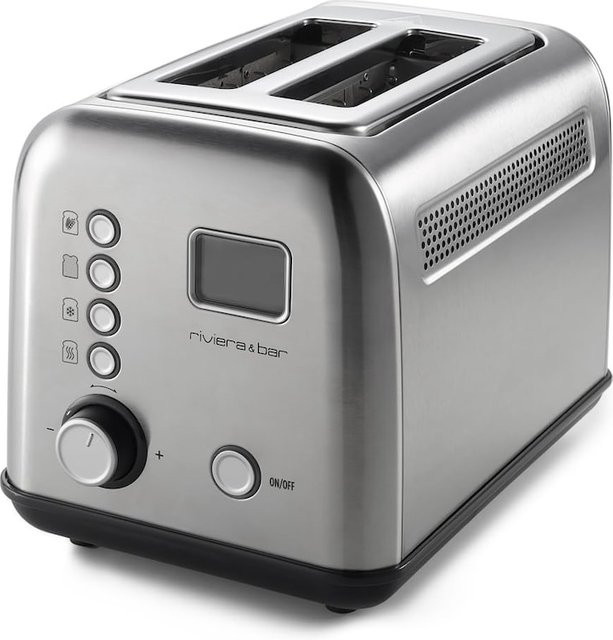 riviera&bar Vollautomatischer 2-Scheiben Toaster aus Edelstahl in Silber mit LCD-Display und 9 Bräunungsstufen - Bild 2
