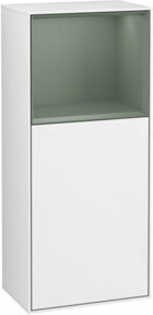 V&B Finion Seitenschrank mit LED-Wandbeleuchtung und Glastüren in Weiß, B/T/H: 41,8 x 27,0 x 93,6 cm - Bild 1