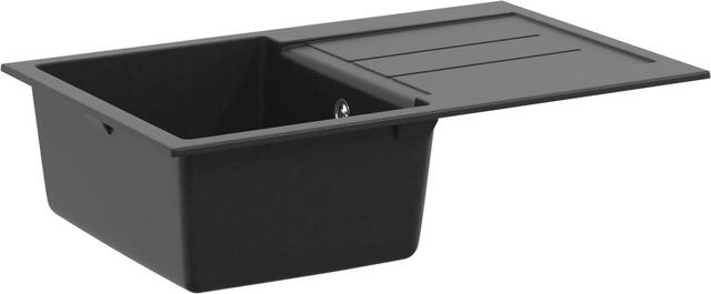 vidaXL Waschbecken Schwarz aus Granitkomposit B/T: 78,0 x 50,0 cm - Bild 1