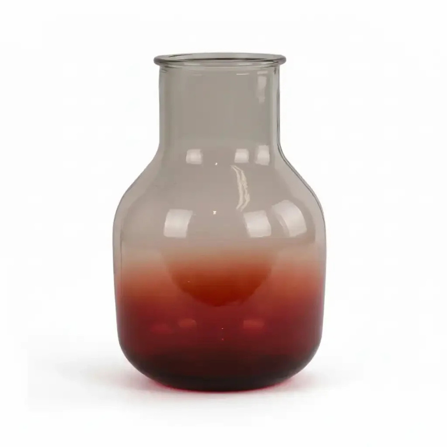 Lolaa Vase Granada aus recyceltem Glas in Rot, Durchmesser: 20 cm, Höhe: 30 cm - Bild 1