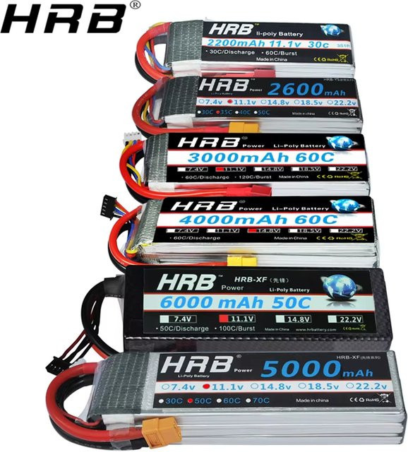 HRB Li-Ion Akku Pack mit XT60 Anschluss für RC Modelle in verschiedenen Spannungen und Kapazitäten - Bild 1