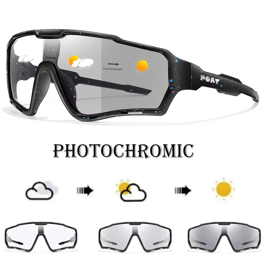 POAT Sportsonnenbrille, Photochrome, Vollrand, Kunststoff, Schwarz, Unisex - Bild 3