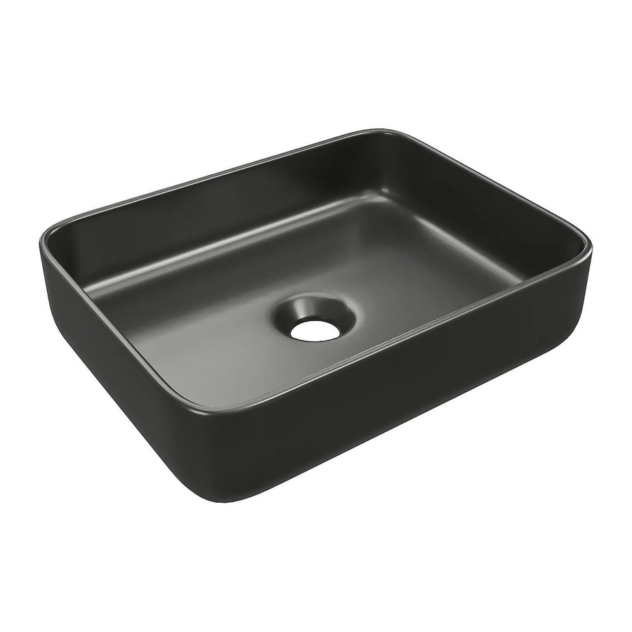 Vente-unique Aufsatzwaschbecken Juniko aus Keramik, rechteckig, Schwarz, Breite: 50 cm - Bild 2