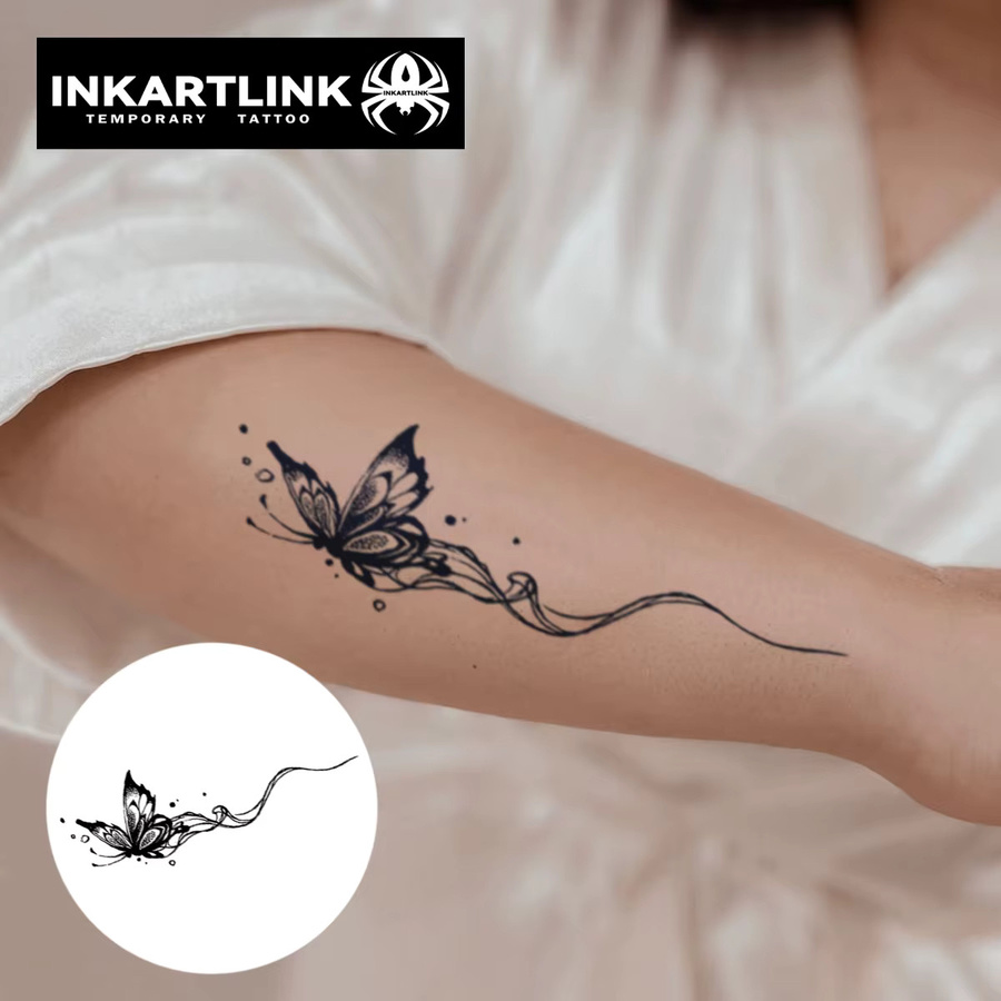INKARTLINK Temporäre Tattoo-Aufkleber Schmetterlinge im Flug, wasserfest - Bild 2
