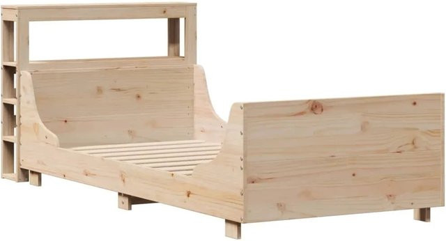 vidaXL Massivholzbett aus Kiefernholz in rustikalem Design, unbehandelt, B/T/H: 75 x 190 x 81 cm - Bild 1
