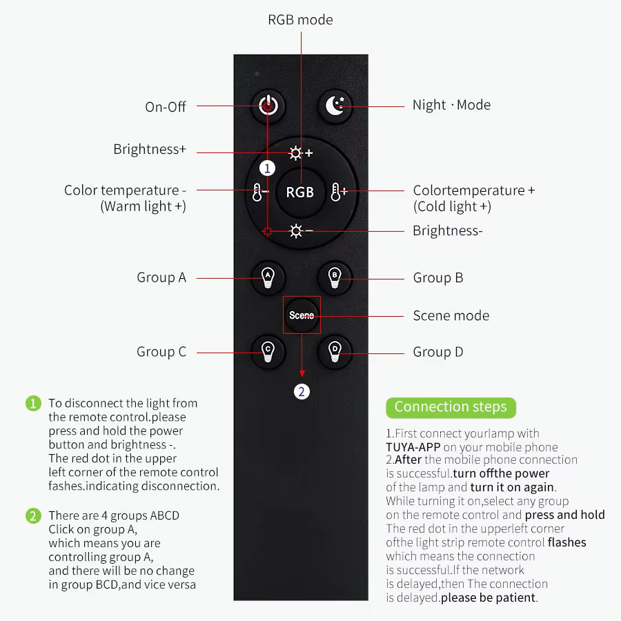 Tuya Smart LED GU10 Glühbirne RGB mit WLAN und RF Fernbedienung, kompatibel mit Alexa und Google Home, Farbe: Weiß - Bild 3
