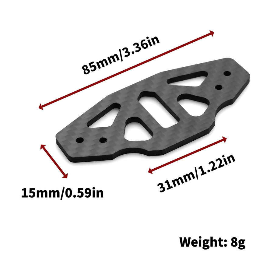 Tamiya Carbon Fiber 2. Etage/Batterieplatte für TT02/TT02B, 1:10, Schwarz - Bild 2