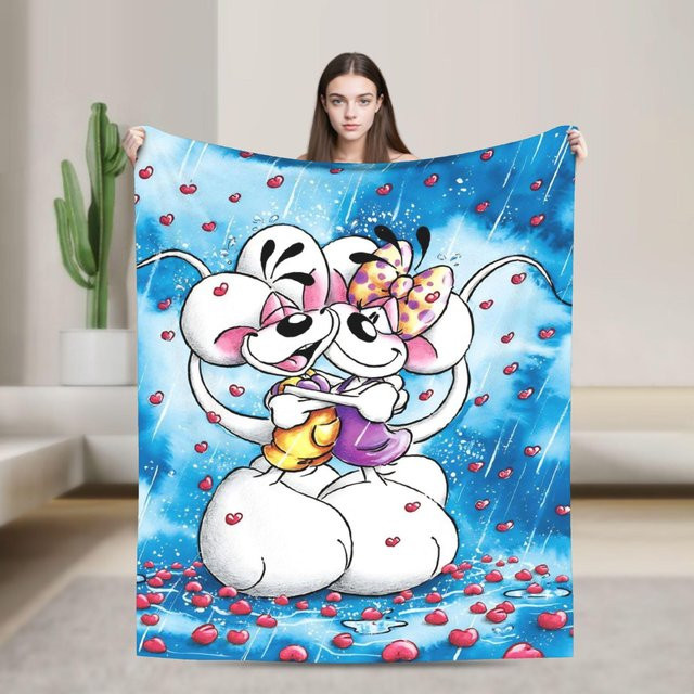 Tinika Chen Diddl Plüschdecke aus Flanell für Kinder, Blau, B/B/H: 130 x 170 cm - Bild 1