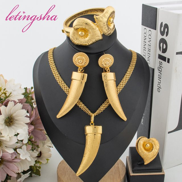 LETINGSHA Schmuck-Set, Gold, Damen - Bild 1