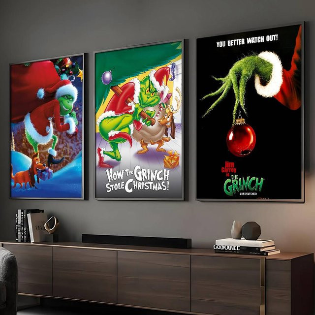 Selbstklebendes Grinch Filmposter als wasserfeste Wandkunst in Mehrfarben, Breite: 21,0 cm, Höhe: 30,0 cm - Bild 1