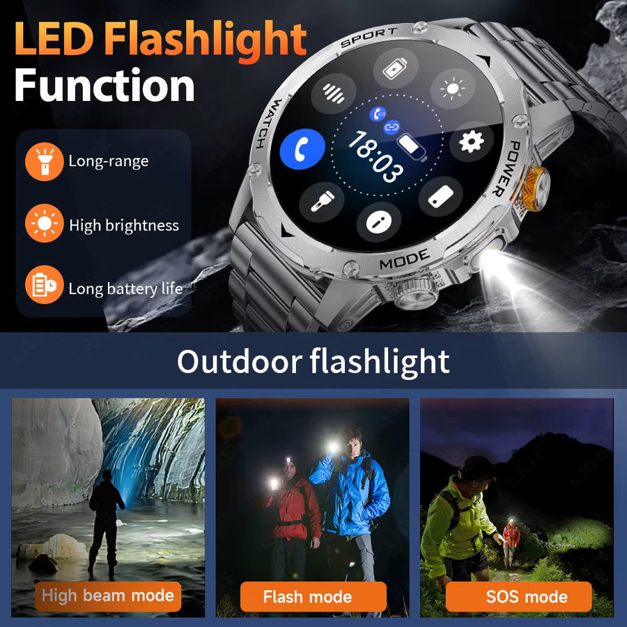 LIGE Smartwatch mit 1,7 Zoll Bildschirm, Bluetooth Anruf, Sprachassistent und IP68 Wasserdichtigkeit für Sport und Fitness, Grau/Silber - Bild 4