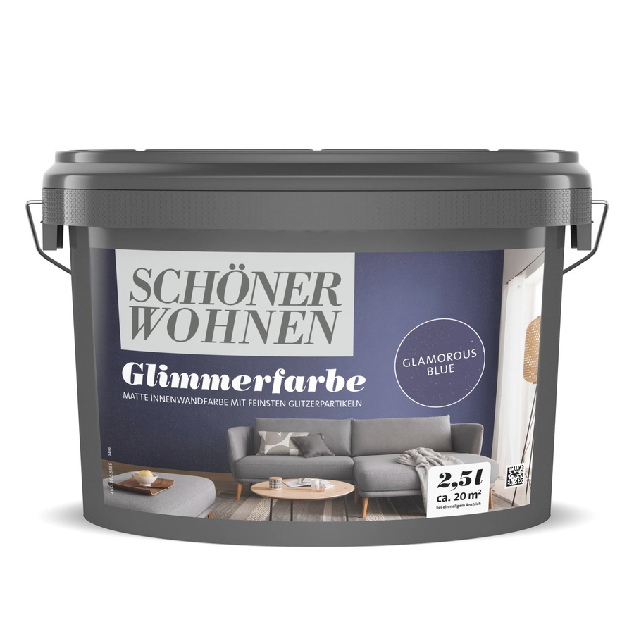 Schöner Wohnen Glimmerfarbe Glamorous Blue, 2,5 l, wasserbasiert und lösungsmittelfrei - Bild 2