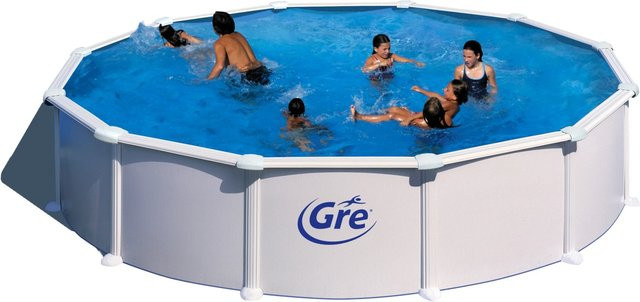Gre Atlantis Rund Stahlwand-Pool in Weiß, Durchmesser: 550 cm, Höhe: 132 cm - Bild 1