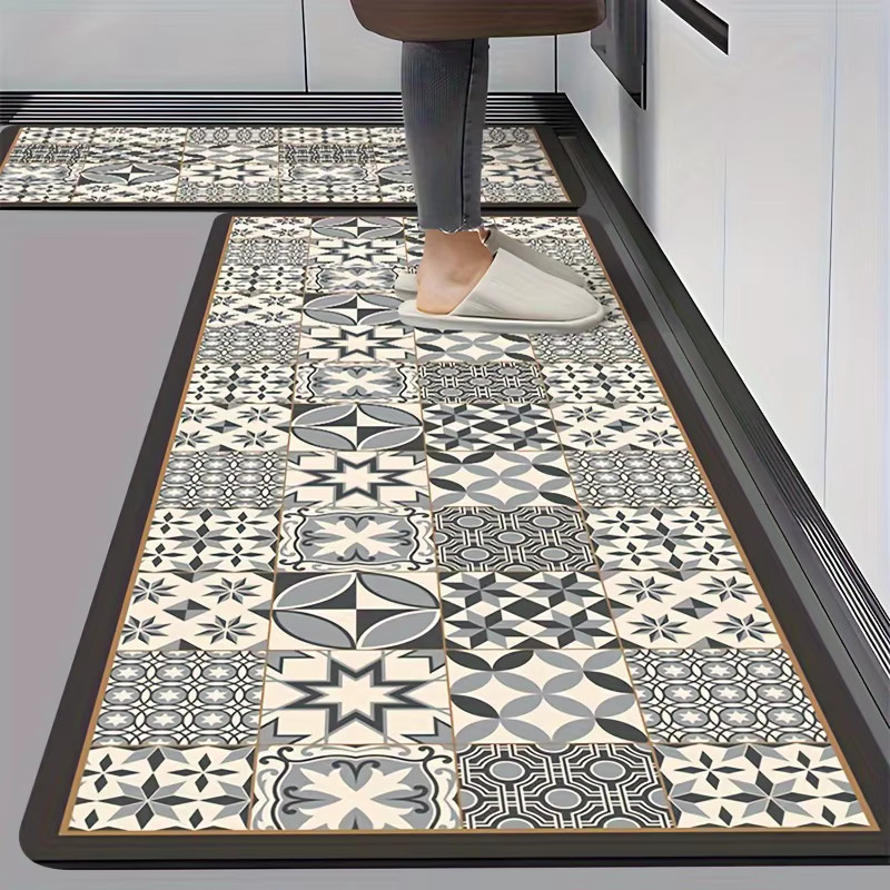 VIKAMA Luxus-Fußmatte in Weiß, rutschfester Teppich für Küche, Badezimmer, Wohnzimmer und Schlafzimmer - Bild 2