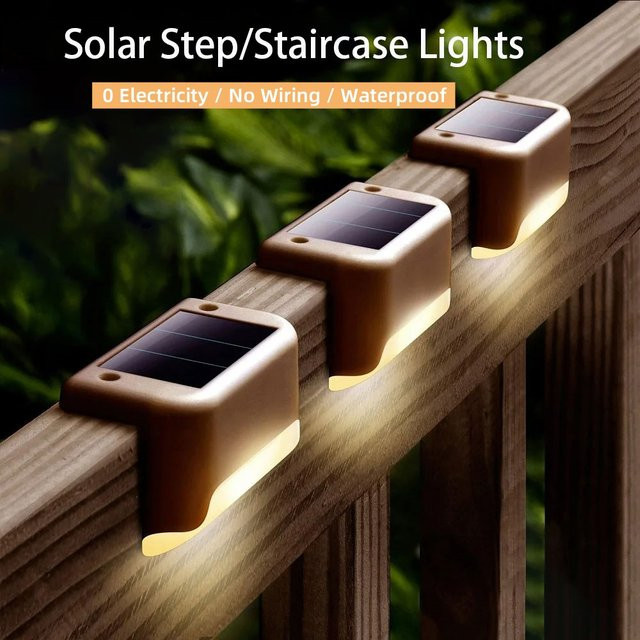 AVACOM LED Solar Treppenlicht Wasserdicht für Garten und Balkon in Warmweiß - Bild 1