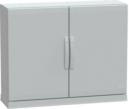 Schneider Electric Polyestergehäuse PLAZ mit Sockelrahmen und offenem Boden, grau, H: 100 cm, B: 75 cm, T: 32 cm, IP54 - Bild 1