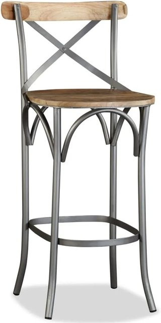 vidaXL Barhocker aus Mango Massivholz in Braun im Industrie-Look - Bild 1