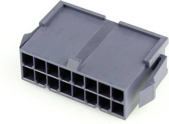 Molex Buchsengehäuse-Kabel 16-polig in Schwarz und Grau aus Kunststoff - Bild 1