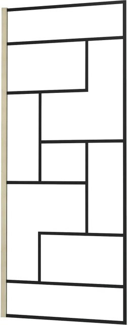 AICA Walk-in Duschwand aus Nano Glas mit Wandrahmen aus goldfarbenem Edelstahl, B: 90 cm, H: 200 cm - Bild 1