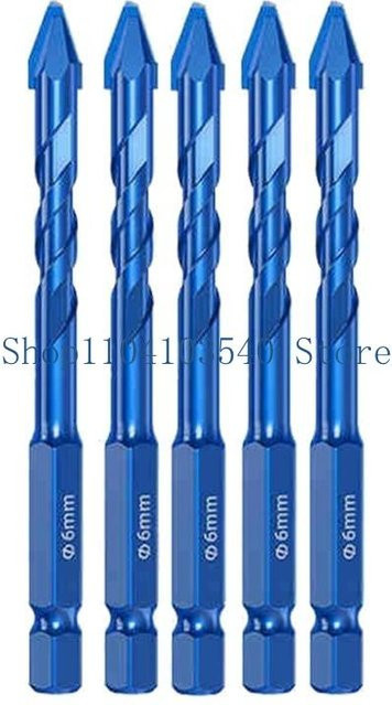 02DC Hochfestes Spezial-Exzenter-Spiralbohrer-Set mit Abschrägung für Stein, Glas, Marmor und Fliesen in Blau, Durchmesser: 6 mm, 8 mm, 10 mm, 12 mm - Bild 1