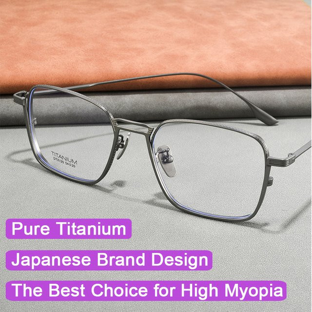 USA Luxus Korrektionsbrille, Titan, Vollrand, grau, Herren, Blaulichtfilter - Bild 1