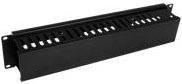 StarTech.com 2U Horizontale Finger Duct Kabelführungsplatte mit Abdeckung für 19 Zoll Schaltschränke, Schwarz, CMDUCT2U - Bild 1