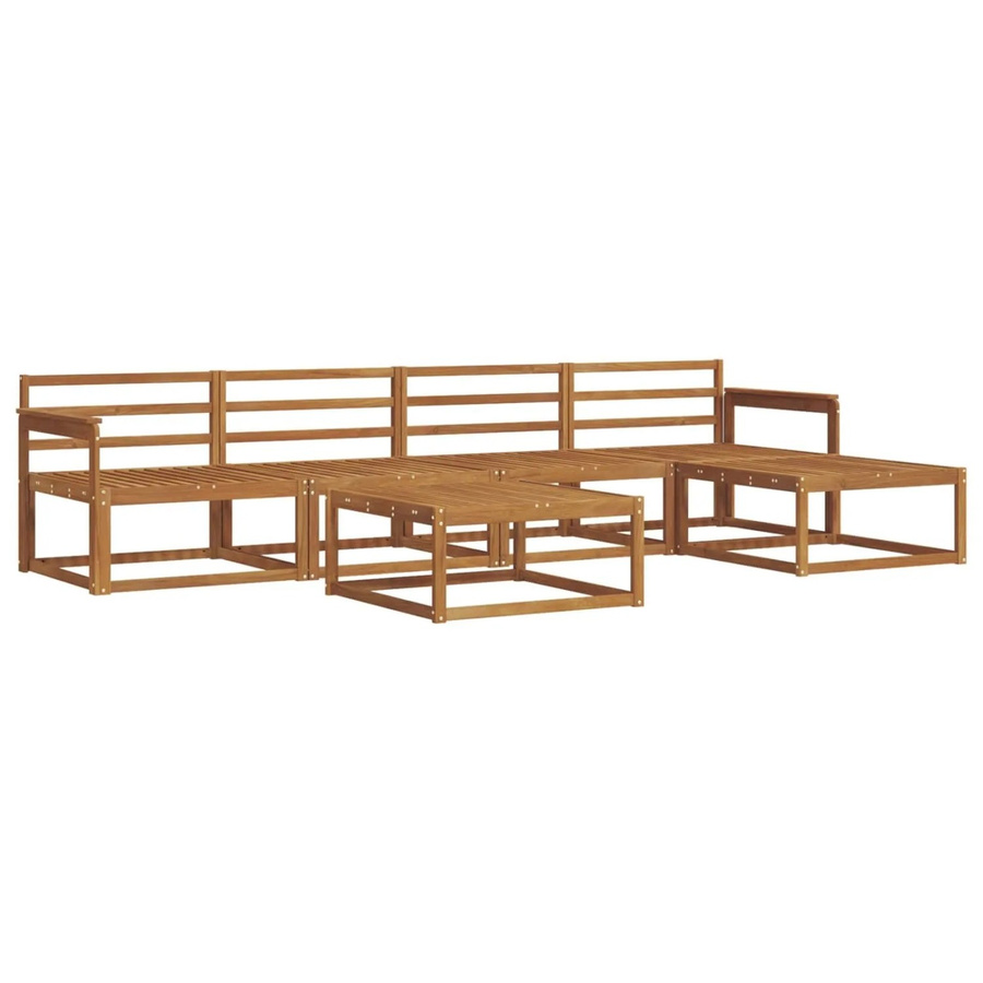 6-teilige vidaXL Outdoor-Sofagarnitur aus Massivholz Akazie in Braun mit Latten-Design und wetterfestem Gestell - Bild 2
