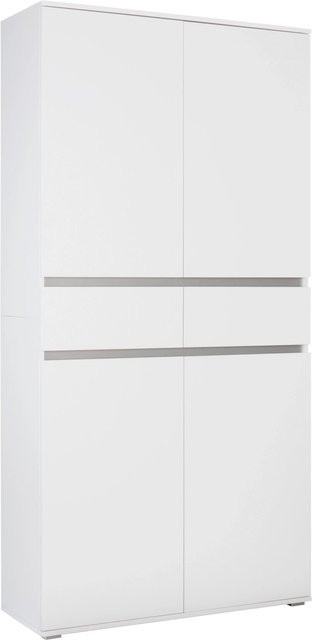 Mömax Mehrzweckschrank in Weiß und Anthrazit mit Türen und Schubladen, modern und matt - Bild 1