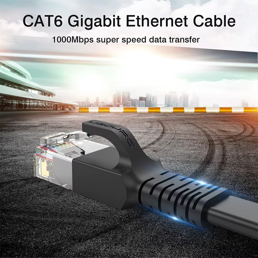 UGOURD CAT 6 Ethernet-Kabel RJ45 LAN-Patchkabel Gigabit 1000 Mbit/s UTP in Schwarz - Bild 2