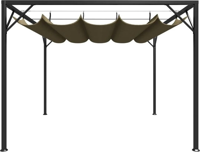 vidaXL Gartenpavillon mit ausziehbarem Dach in Taupe, B/T/H: 300 x 300 x 230 cm - Bild 1