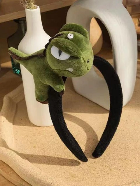 Rd lala Shampoo-Stirnband, grüner Dinosaurier, Plüsch, Damen - Bild 1