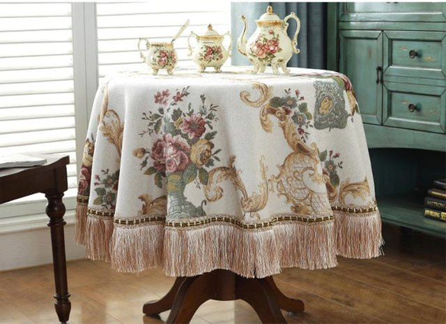 JMG Household Supplies Patchwork-Tischläufer im Bauernhausstil mit geometrischem Rautenmuster, beige-braun, rot-weiß, Fleckabweisend, Länge: 140 cm - Bild 1