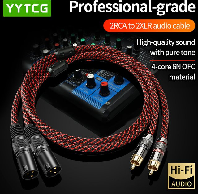 YYTCG High-End-Audiokabel Lotus XLR männlich zu XLR weiblich und RCA für Mischpult und Leistungsverstärker - Bild 1