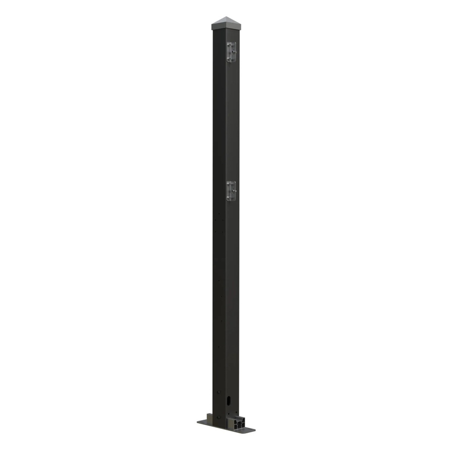 Hepa Solar Endpfosten für PV-Zaun Links aus Aluminium in Schwarz - Bild 2