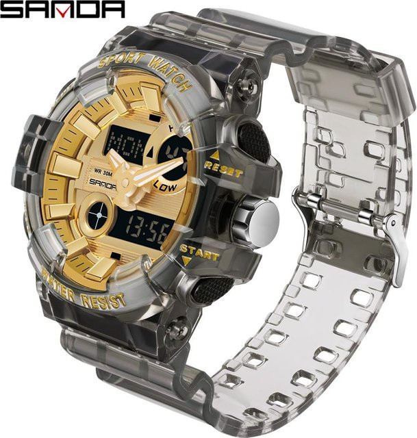 Sanda Digitaluhr, Quarz, Kunststoff, Schwarz, Unisex - Bild 1
