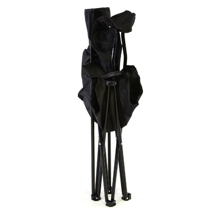 VCM 2er Set klappbare Angelstühle mit Armlehnen und Getränkehalter in Schwarz, H x B x T: 90 x 47 x 47 cm - Bild 2