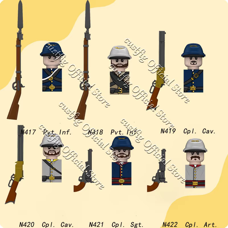 US Western Cowboy Militär-Bausteine, Soldaten, Kunststoff, Mehrfarbig - Bild 2