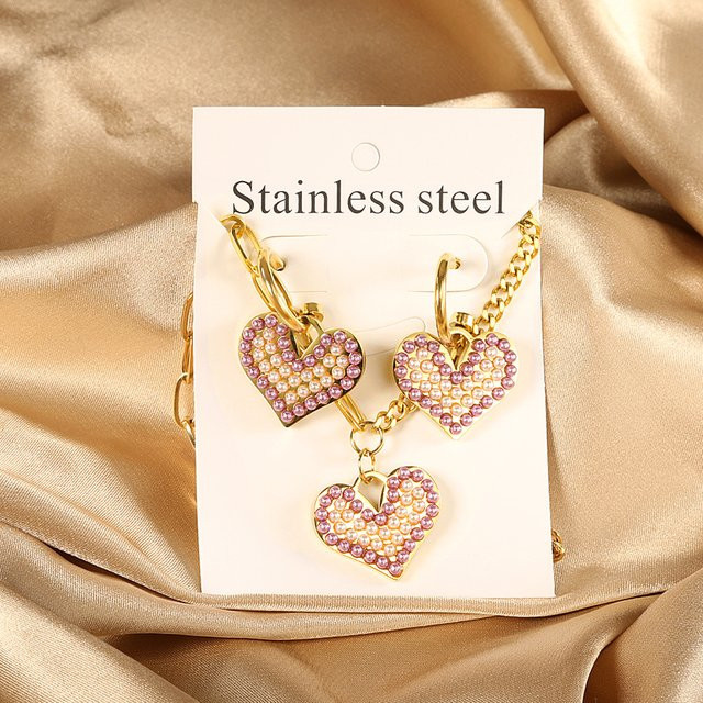 LUXUKISSKIDS Schmuck-Set, Halskette und Ohrringe, Edelstahl, Perle, Kinder - Bild 1