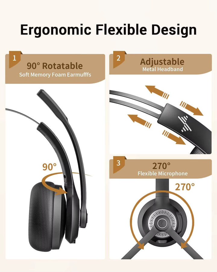 JIAMQISHI Bluetooth 5.2 Headset mit Mikrofon und USB-Dongle in Schwarz für PC und Laptop - Bild 5